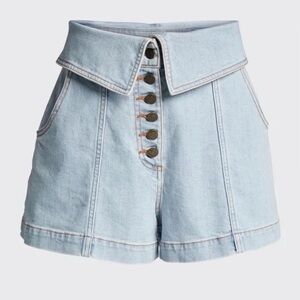 Ulla Johnson Case Foldover Denim Shorts